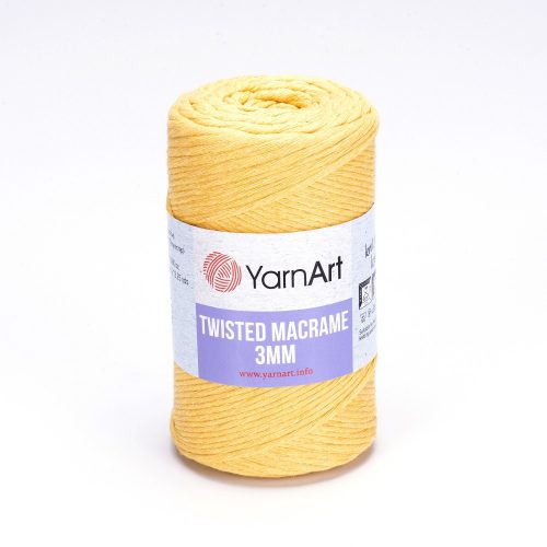 Macrame Twisted Cotton 3 mm 764 - kifésülhető fonal - sárga