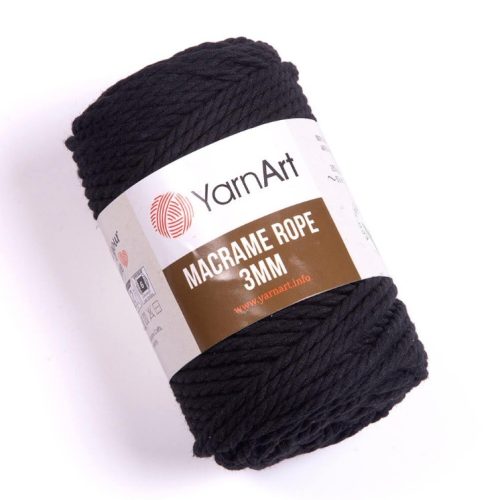 YarnArt Macrame Rope 3 mm - 750 - fekete