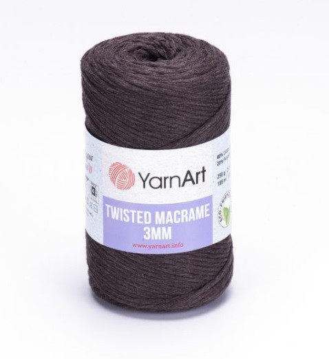Macrame Twisted Cotton 3 mm 769 - kifésülhető fonal - barna